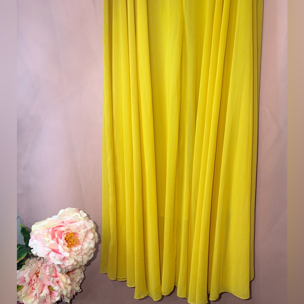 Chicwish Bright Yellow Pleated Fully Lined Maxi Skirt - Picture 9 of 11